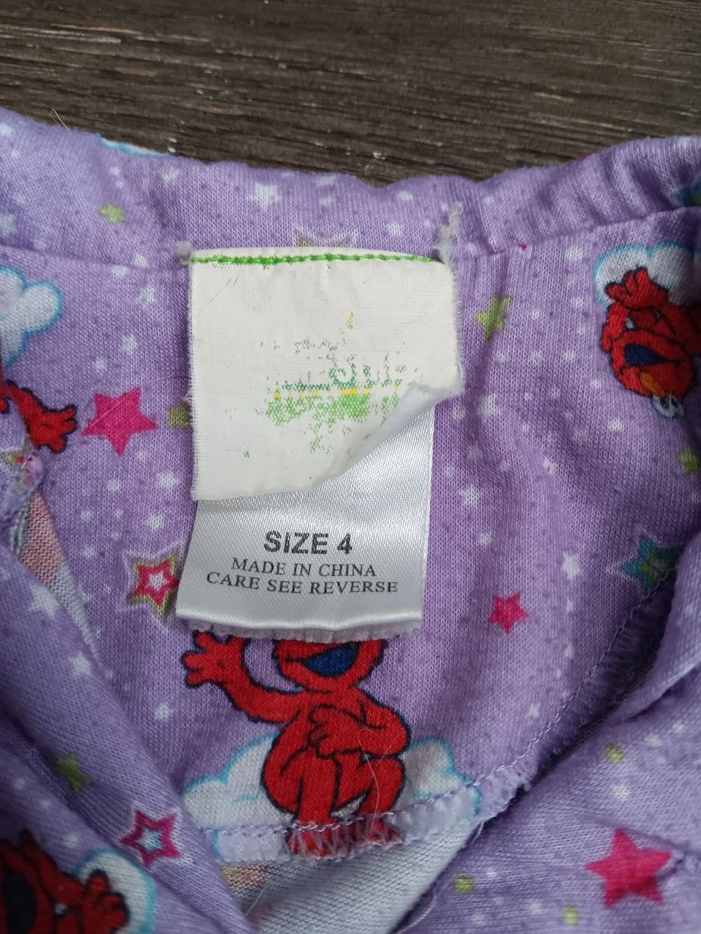 Girls Size 4 Purple Elmo Print Pajama Set - Brand Not Visible